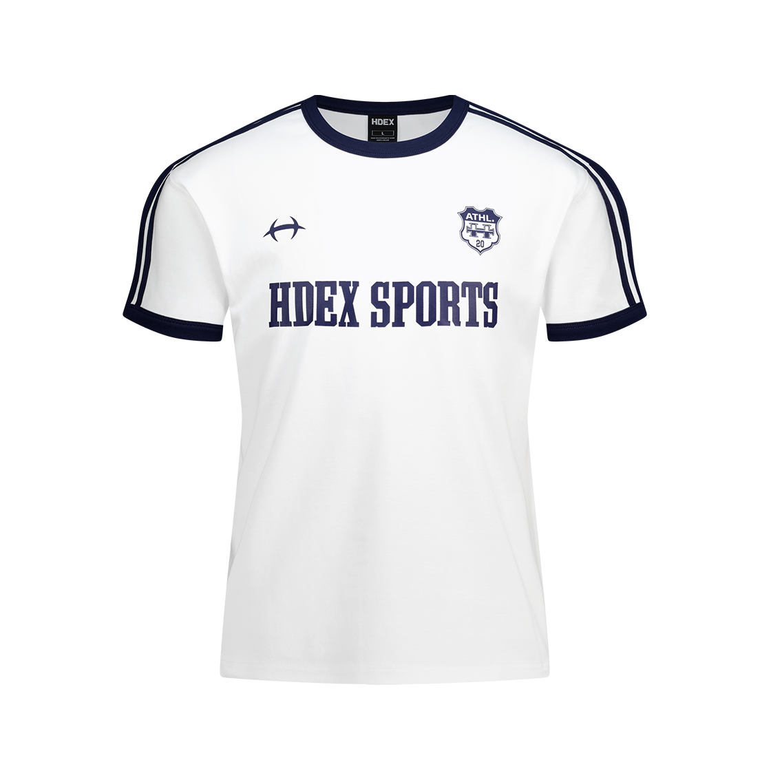에이치덱스 스포티 링거 머슬핏 숏 슬리브 화이트(HDEX Sporty Ringer Muscle Fit Short Sleeve White)
