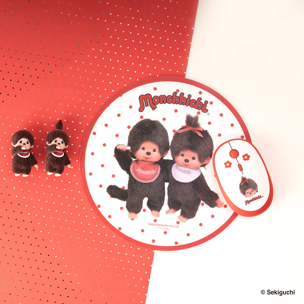 로이체 몬치치 PVC 원형 미끄럼방지 데스크 마우스패드(Royche Monchhichi PVC Round Anti-Slip Desk Mouse Pad) - 5