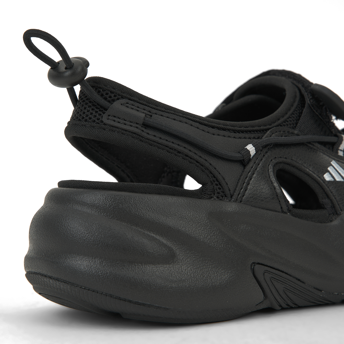 (W) 아디다스 오즈웨이브 샌들 코어 블랙 실버 메탈릭((W) Adidas Ozwave Sandal Core Black Silver Metallic) - 8
