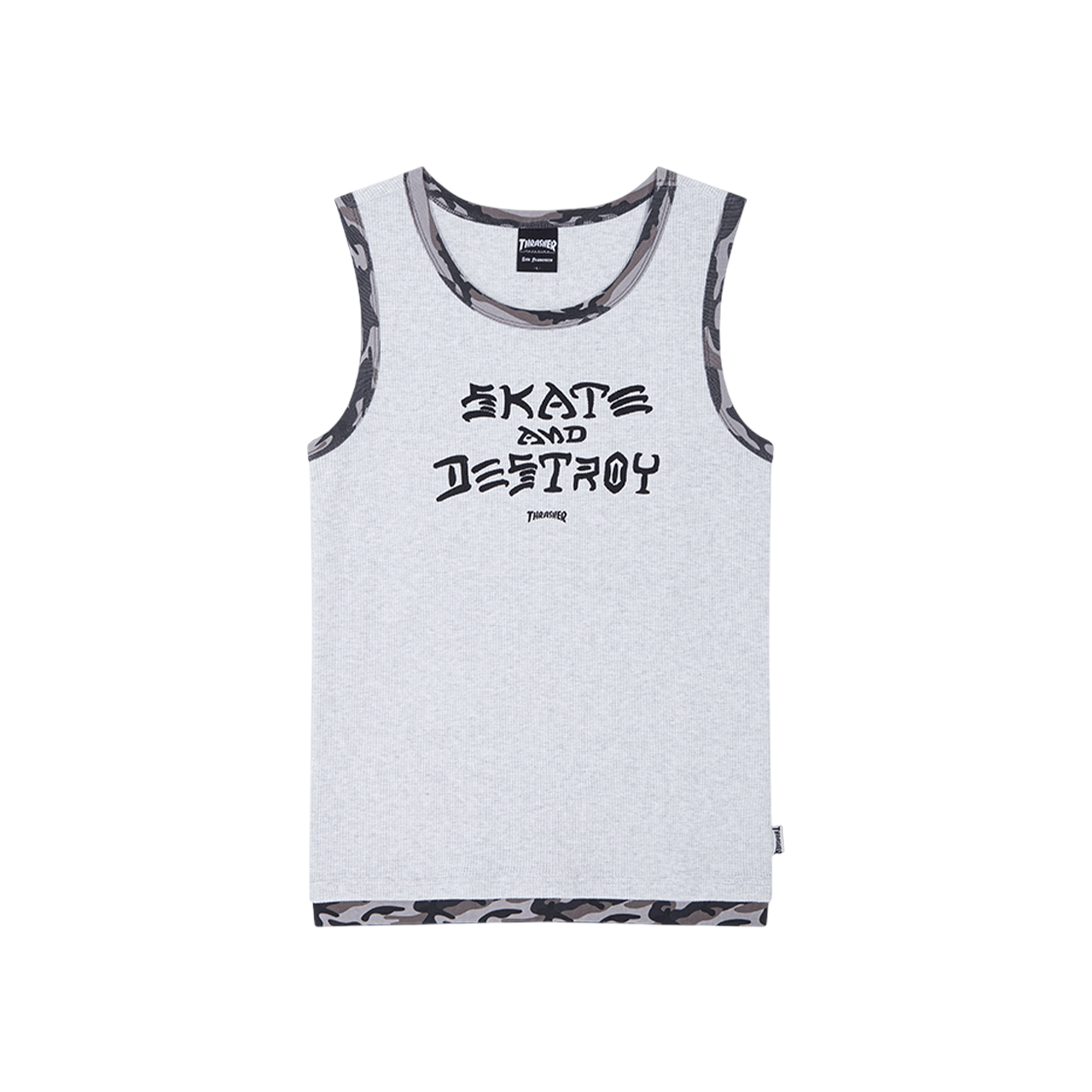 트레셔 와플 레이어드 링거 탱크탑 화이드멜란지(Thrasher Waffle Layered Ringer Thank Top Gray)
