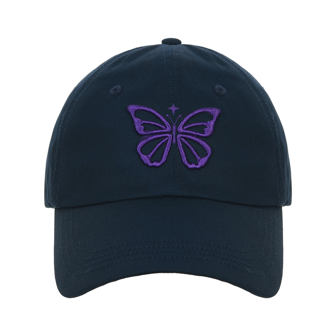 N_SS NICK&NICOLE Vintage Butterfly Blink Ball Cap Navy Purple
