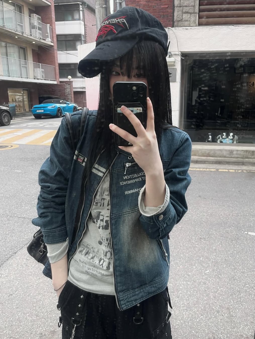 SPORT CHAMBER SC Denim Biker Jacket INDIGO 착용 스타일 - 5