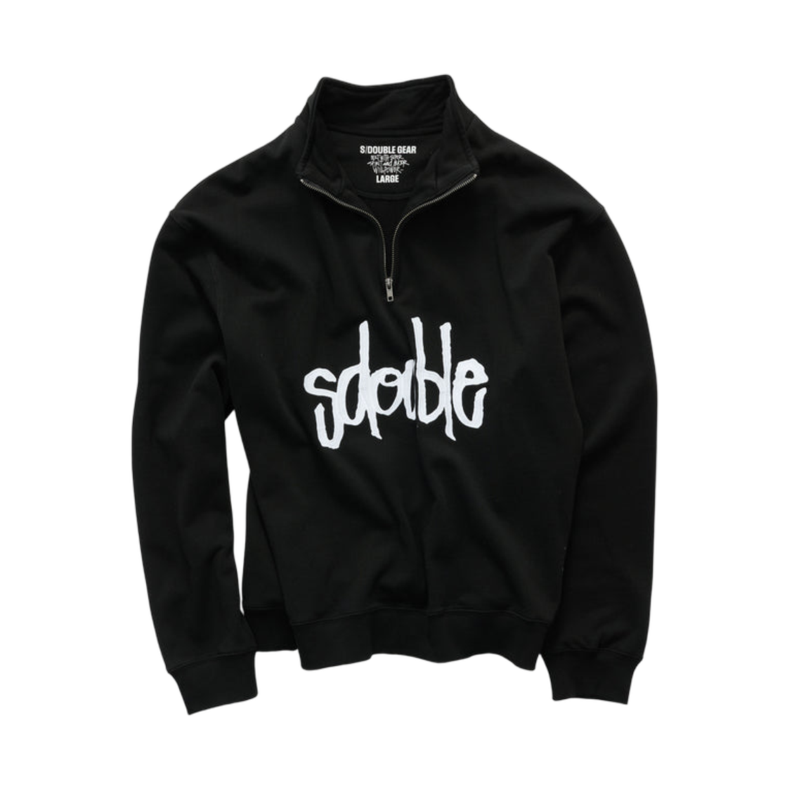 에스더블 마커 플리스 쿼터 집 블랙(S/Double Marker Fleece Quarter Zip Black)