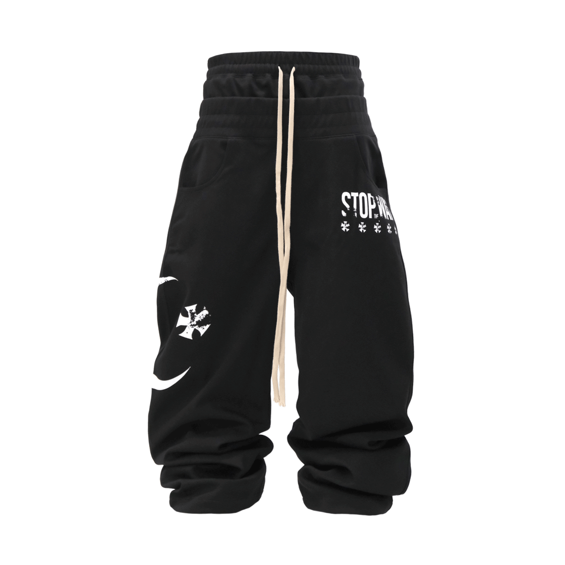 왑웍스 레이어드 시스템 스웻팬츠 블랙(Wapworks Layered Waist System Sweatpants Black)