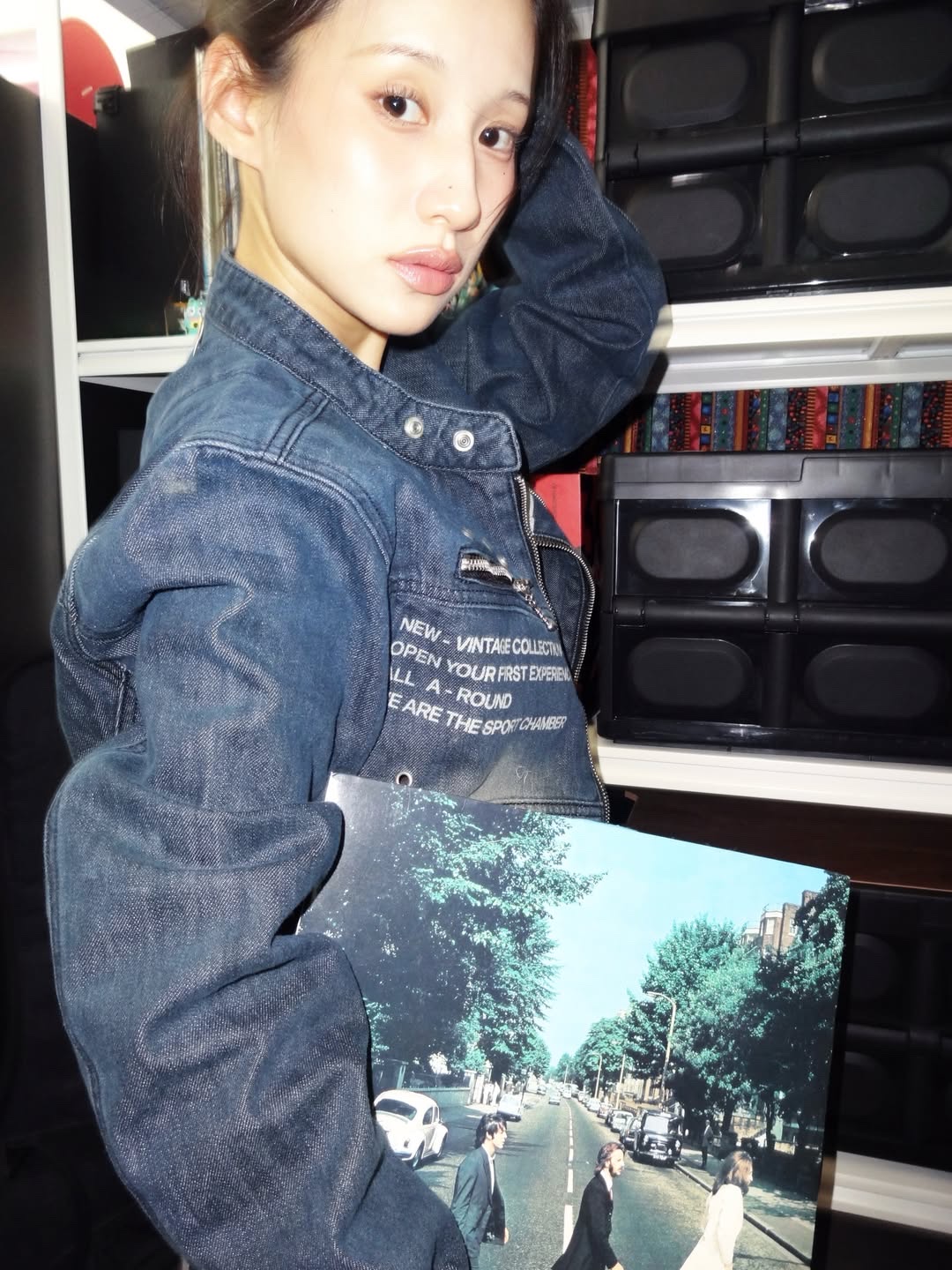 SPORT CHAMBER SC Denim Biker Jacket INDIGO 착용 스타일 - 1