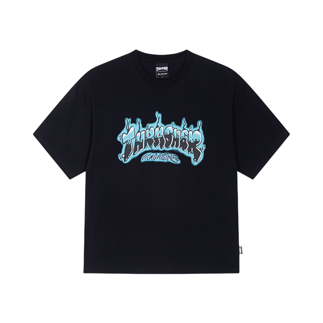 트레셔 워싱 버블 멜팅 그래픽 티셔츠 블랙(Thrasher Washing Bubble Melting Graphic T-Shirt Black)