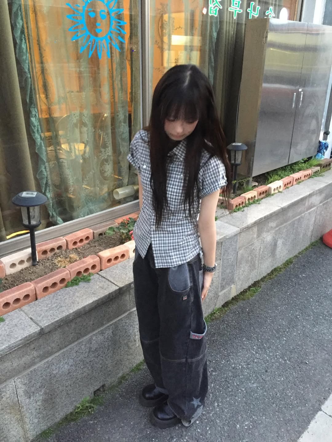SPORT CHAMBER SC Star Carpenter Denim Pants BLACK 착용 스타일 - 5