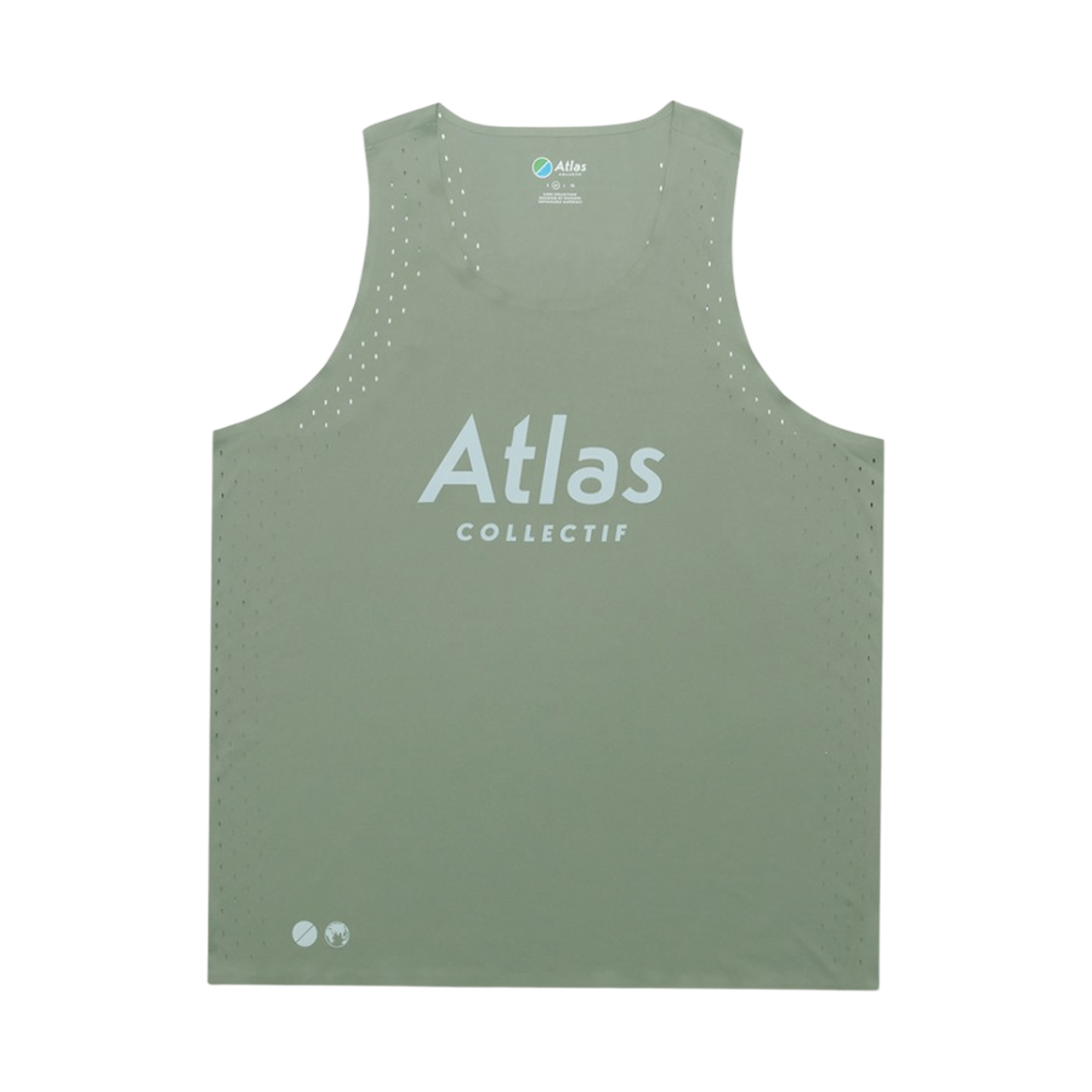 아틀라스 콜렉티프 일루미 트랙스 V2 맨즈 러닝 싱글렛 올리브(Atlas COLLECTIF Illumi Trax V2 MENS Running Singlet OV)