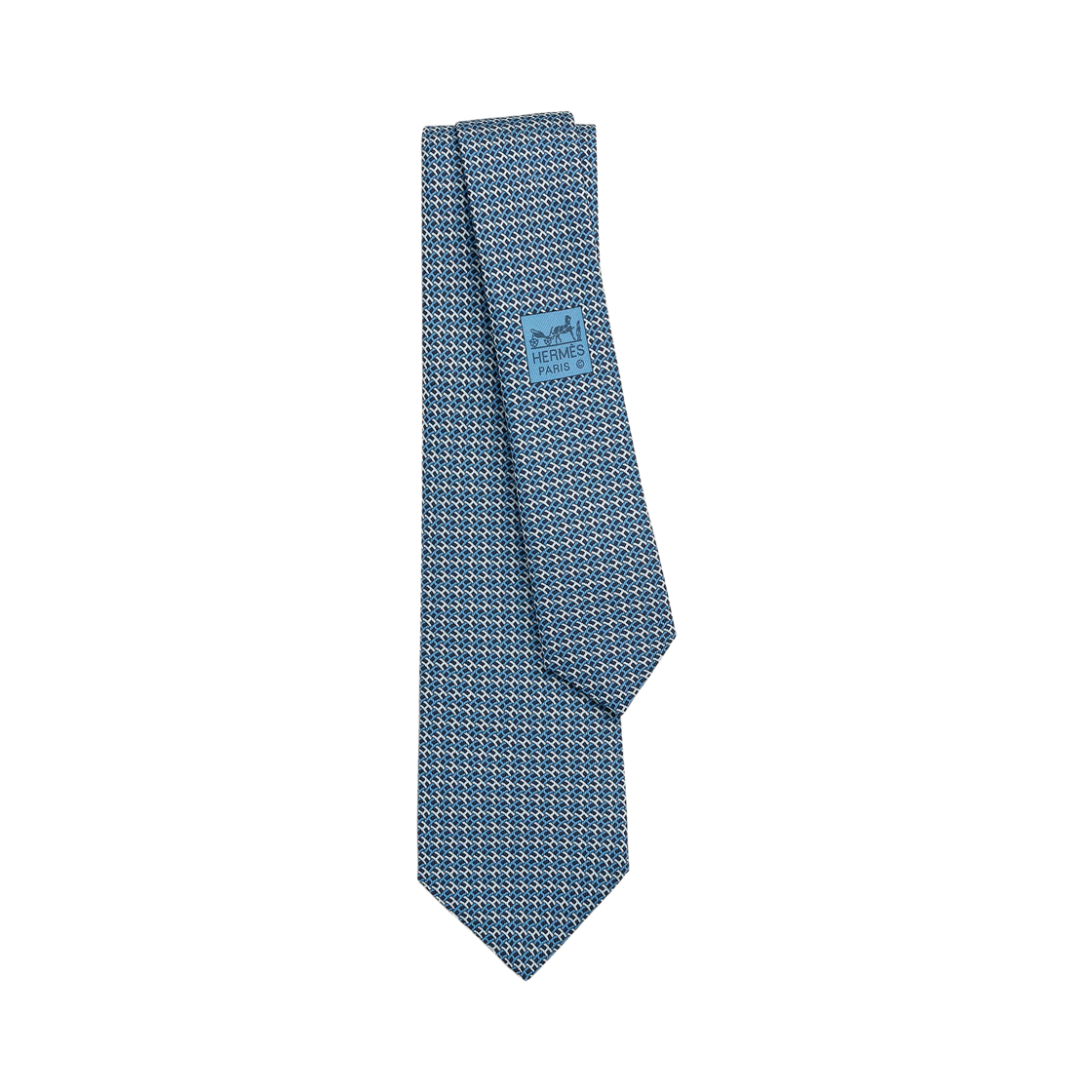 H005837T01 Hermes Pont de H Tie Marine Ciel
