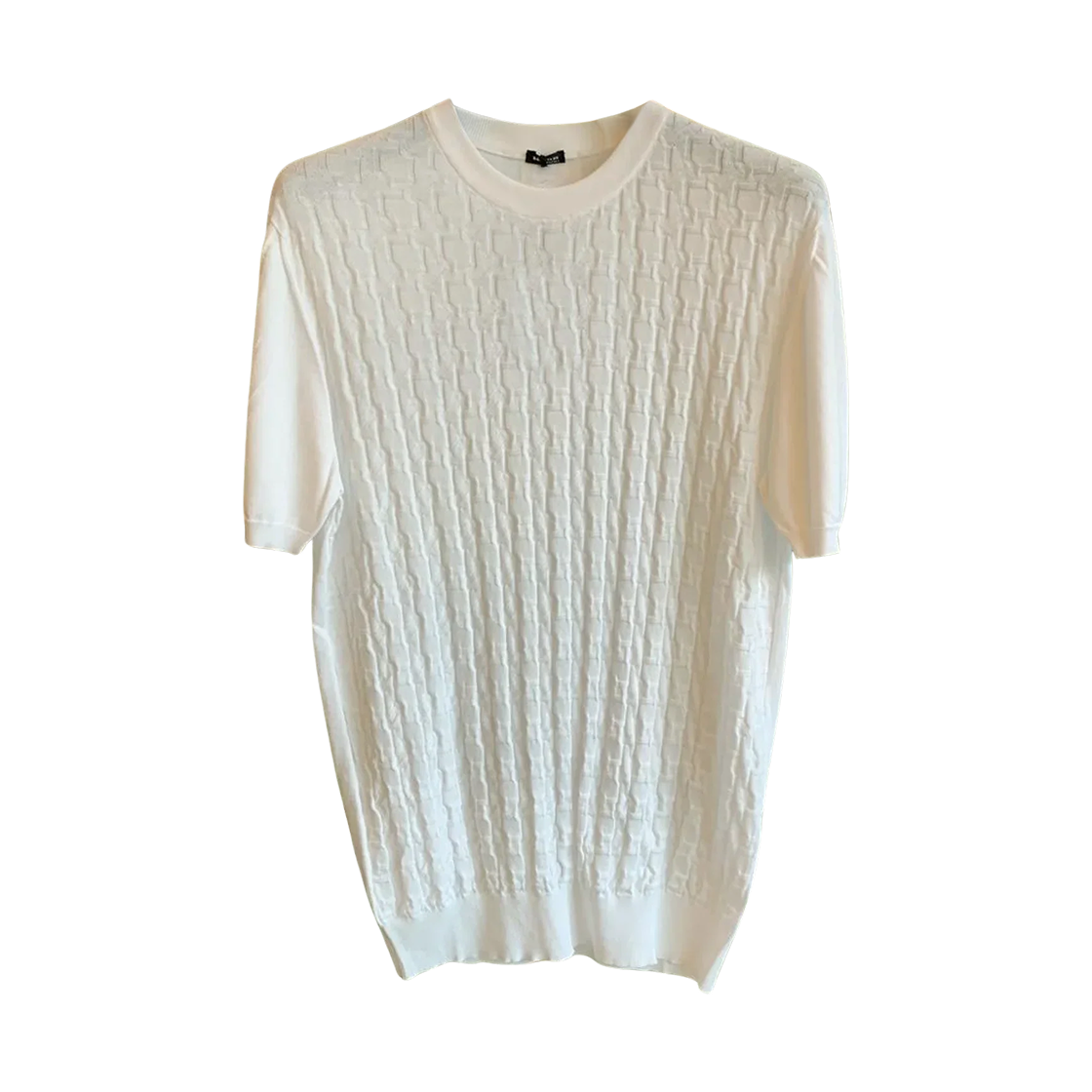 UMK046040C Kiton Pattern Knit Shirt White