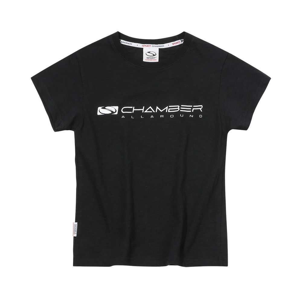 스포츠챔버 우먼 롱플래시 슬럽 티셔츠 블랙(SPORT CHAMBER Women Long Flash Slub T-Shirt Black)