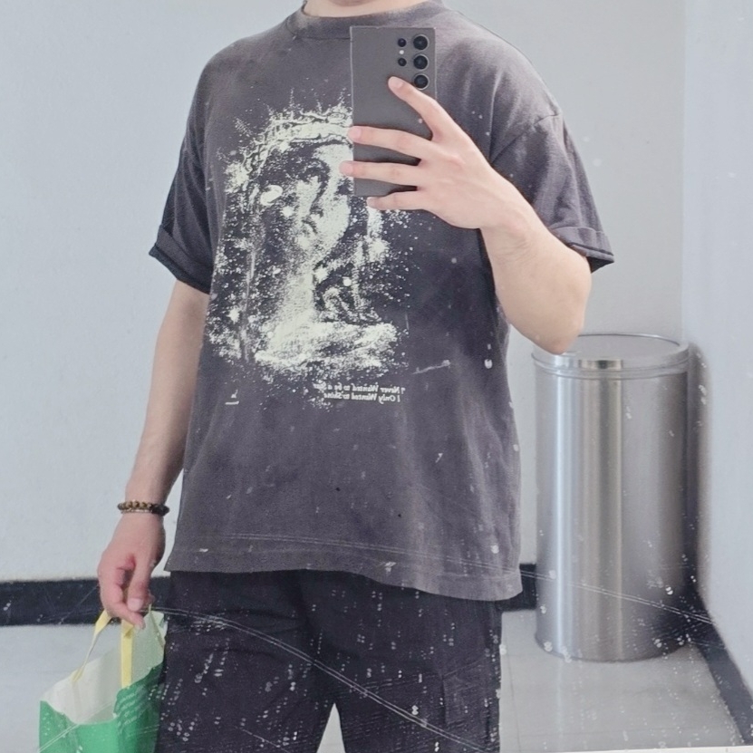 Saint Mxxxxxx Maria S/S T-Shirt Black - 25AW 착용 스타일