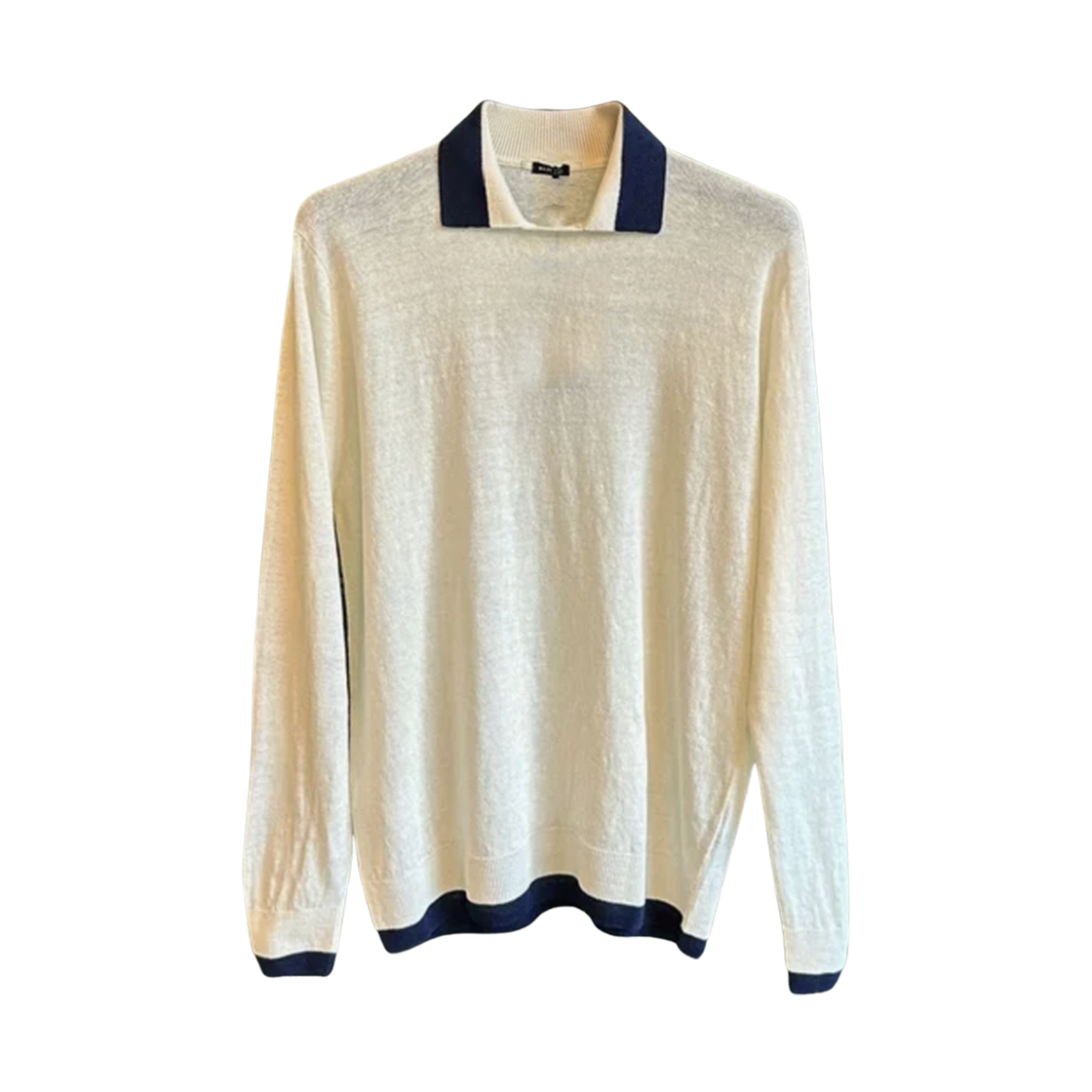 UMK064801 Kiton Collar Detail Linen Knit White