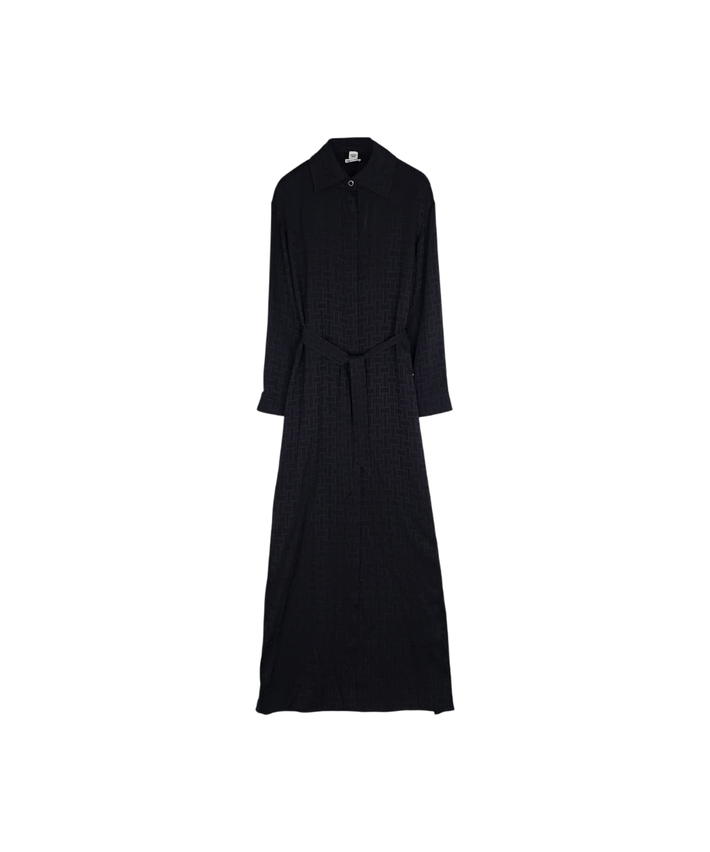 IT35HIBH7AHU Hermes Mosaic Kaftan Dress Black