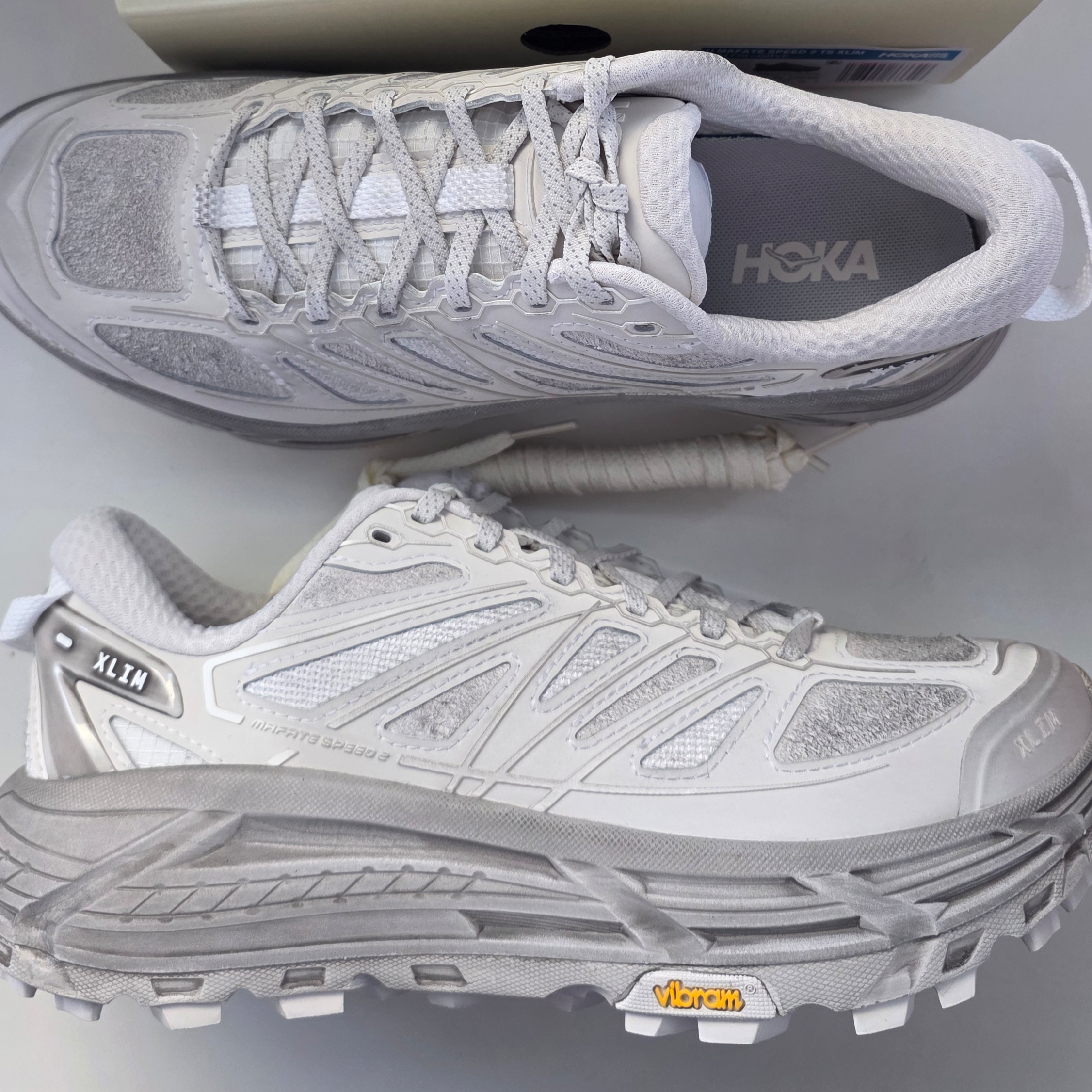 Hoka x Xlim Mafate Speed 2 TS Grey Foam μ°©μ© μ€νμΌ
