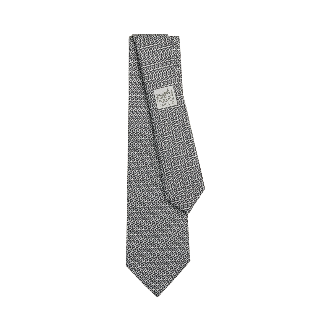H005837T05 Hermes Pont de H Tie Gris Fonce Gris Clair