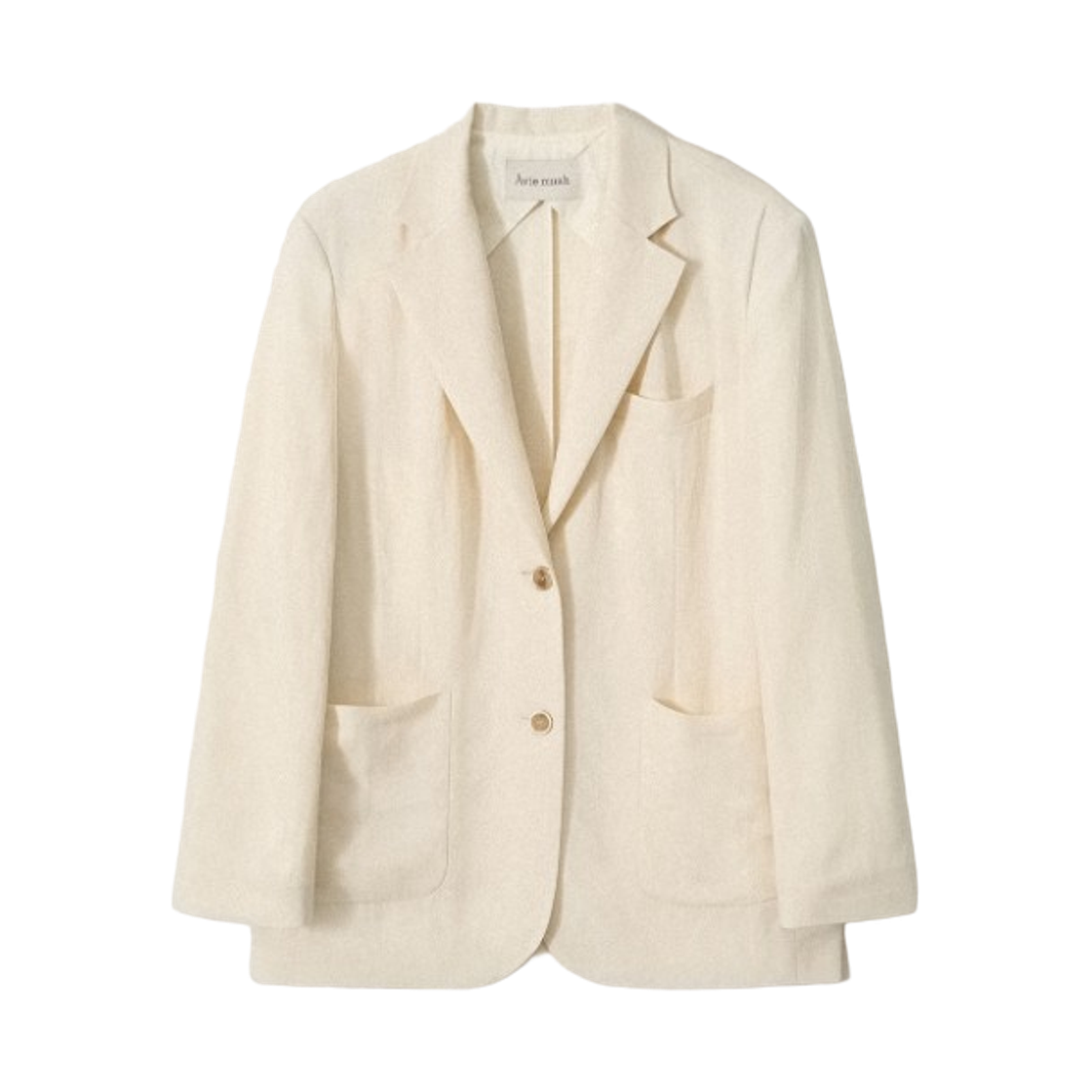 (W) 아비에무아 내츄럴 리넨 오버사이즈 자켓 크림((W) Aviemuah Natural Linen Oversized Jacket Cream)