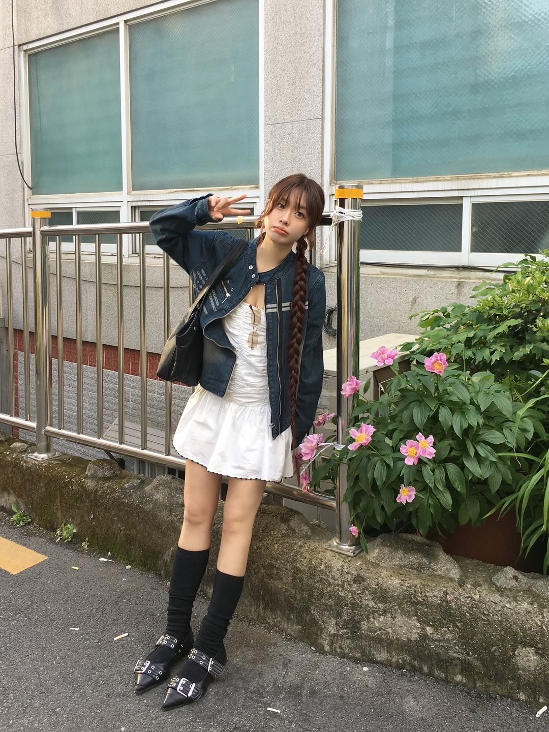 SPORT CHAMBER SC Denim Biker Jacket INDIGO 착용 스타일 - 3