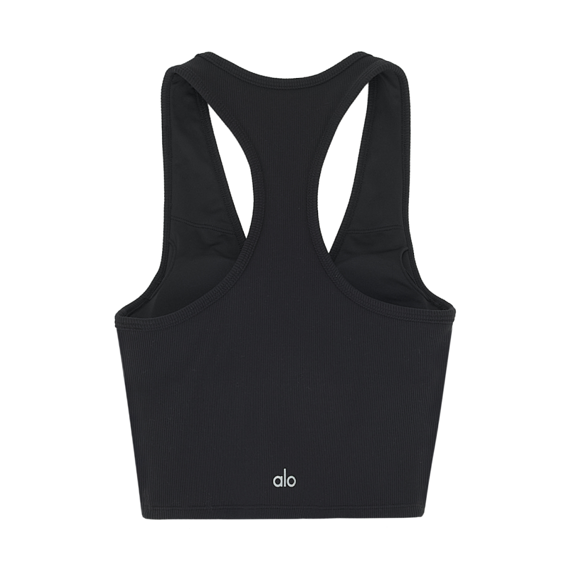 (W) 알로 요가 가디스 립드 크롭 레이서백 탱크 블랙((W) Alo Yoga Goddess Ribbed Cropped Racerback Tank Black) - 2