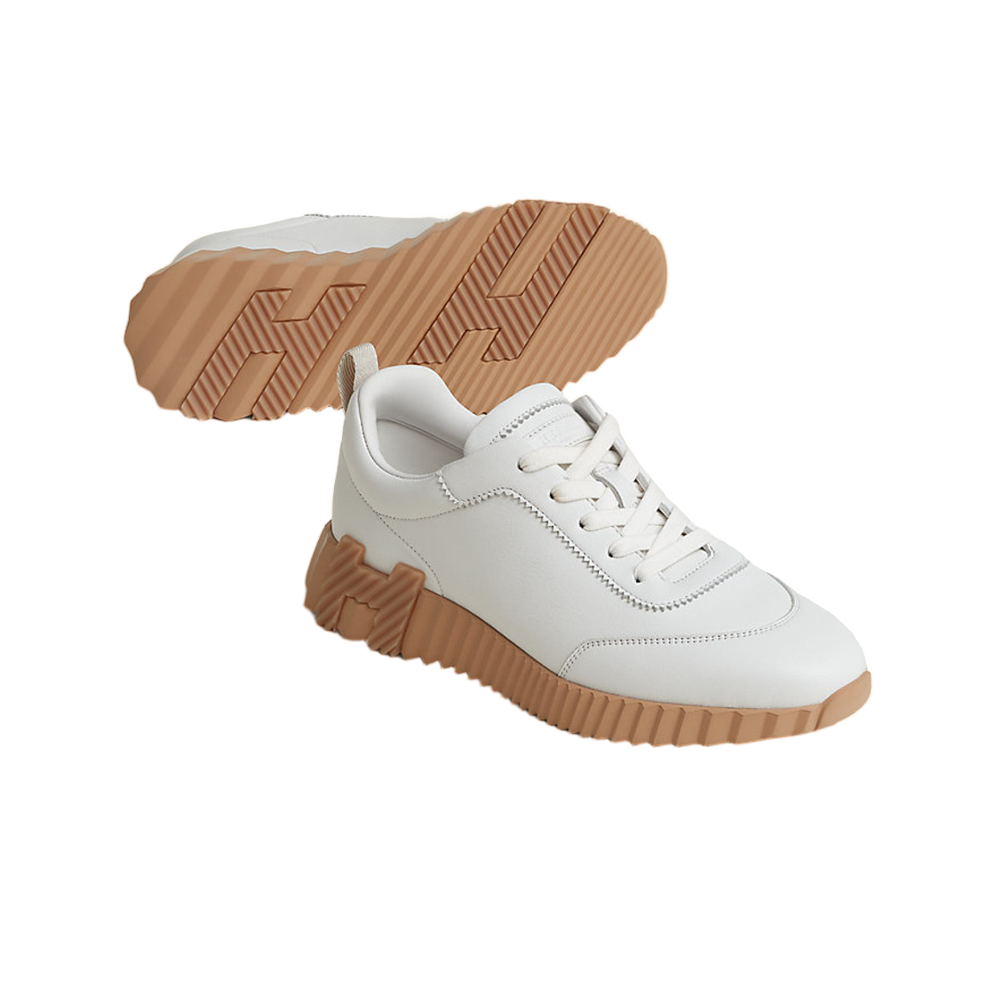 (W) 에르메스 바운싱 스니커즈 스포츠 고트스킨 & 블랑((W) Hermes Bouncing Sneakers Sport Goatskin & Blanc) - 2