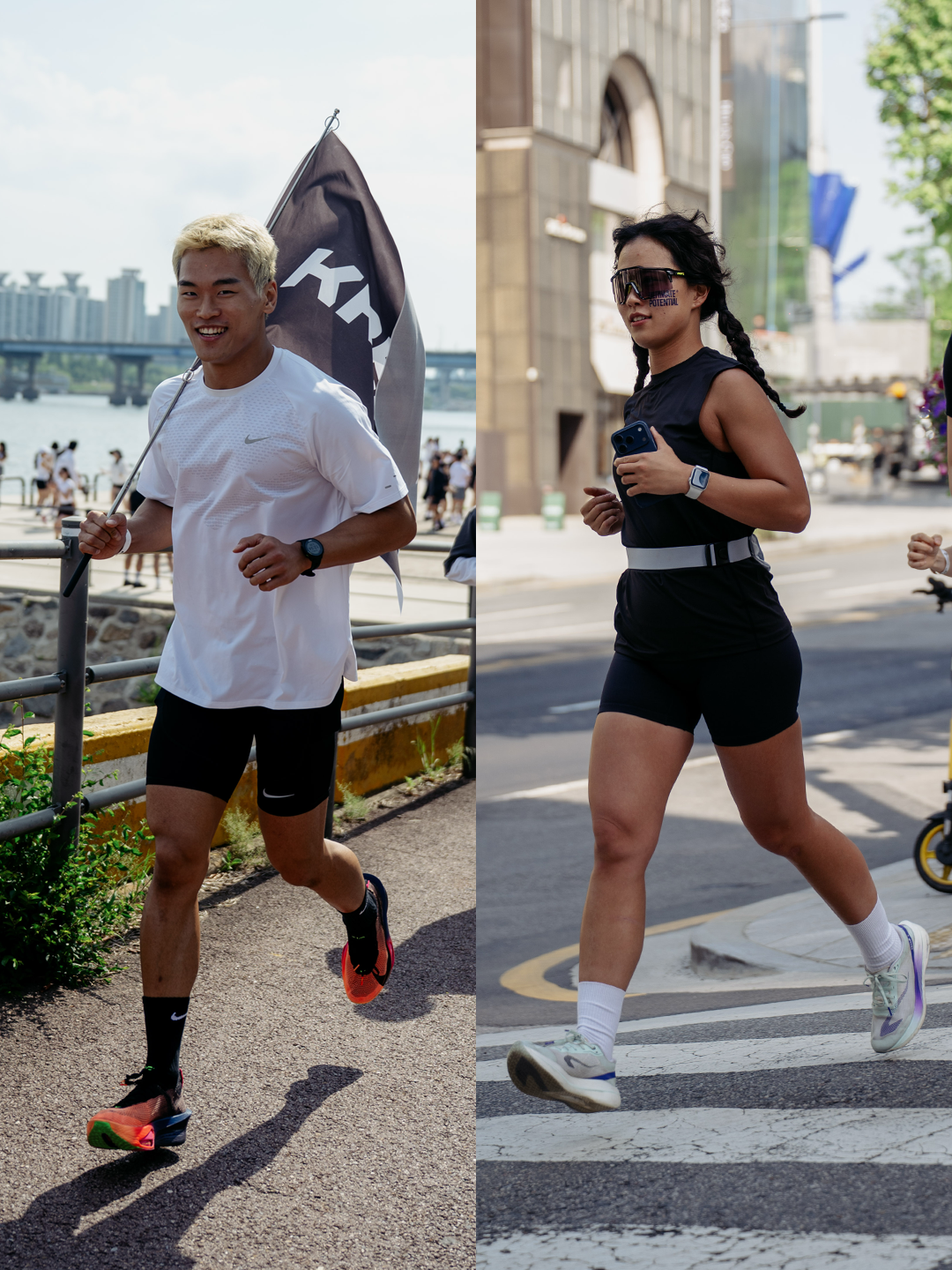 On Running x Post Archive Faction (Paf) Cloudmonster Hyper Black, Nike Dri-Fit Stride 5 Inch Brief Lined Running Shorts Black - Asia 착용 스타일 - 4