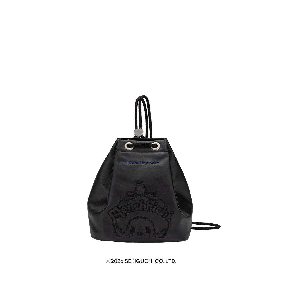 미니스트링 백팩 몬치치 걸 블랙(JOSEPH&STACEY Mini String Backpack Monchhichi Girl Black)