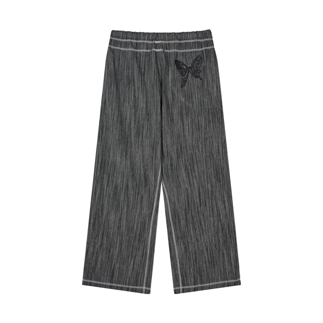 구월십일 스트라이프 스티치 와이드 팬츠 블랙(GUWOLSIBIL Stripe Stitch Wide Pants Black) - 3