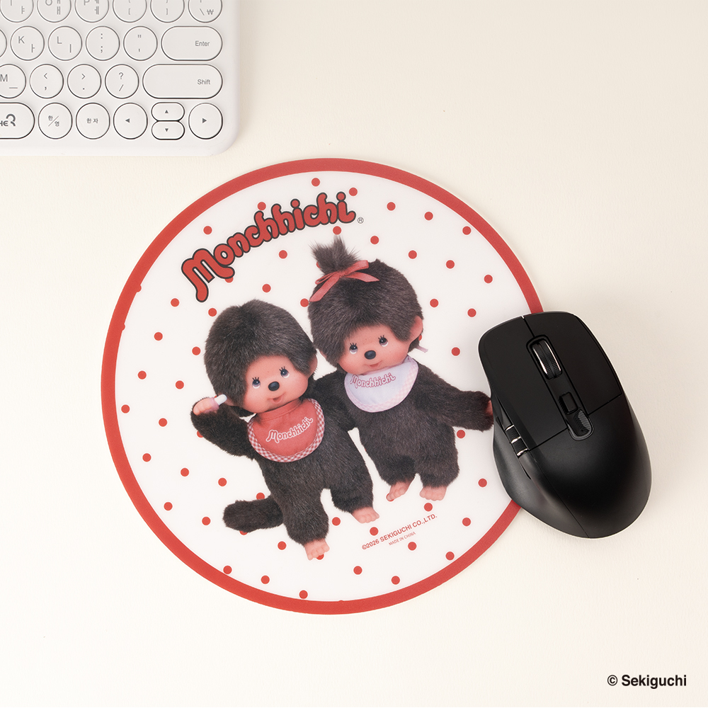 로이체 몬치치 PVC 원형 미끄럼방지 데스크 마우스패드(Royche Monchhichi PVC Round Anti-Slip Desk Mouse Pad) - 3