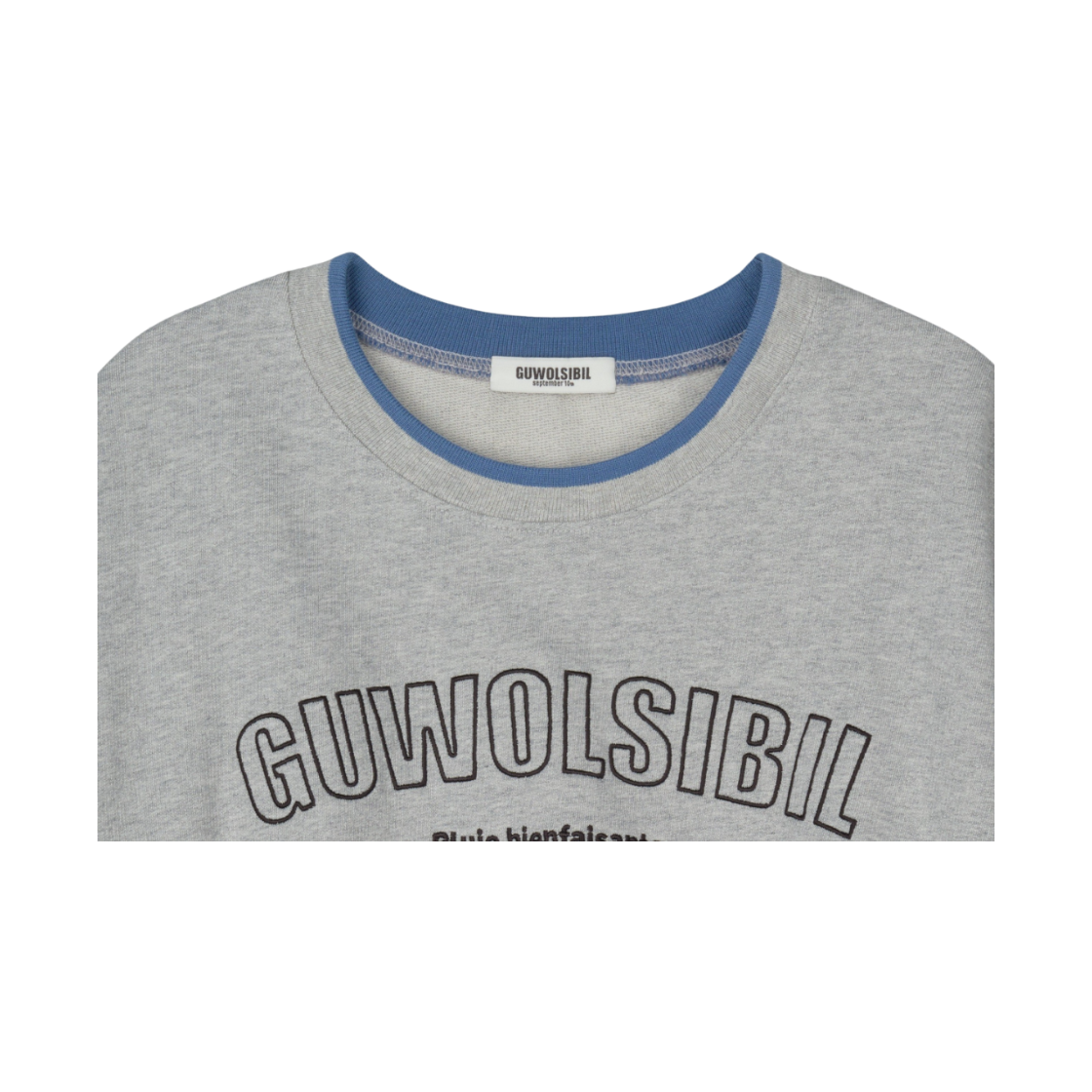 구월십일 아플리케 크롭 맨투맨 그레이(GUWOLSIBIL Applique Crop Mtm Grey) - 3