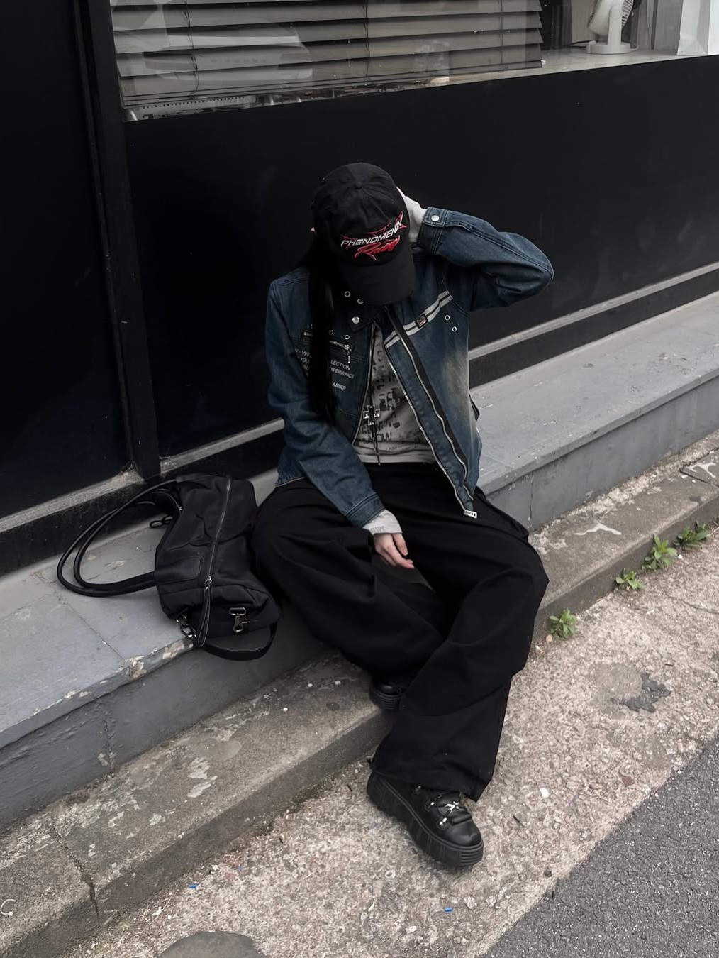 SPORT CHAMBER SC Denim Biker Jacket INDIGO 착용 스타일 - 7