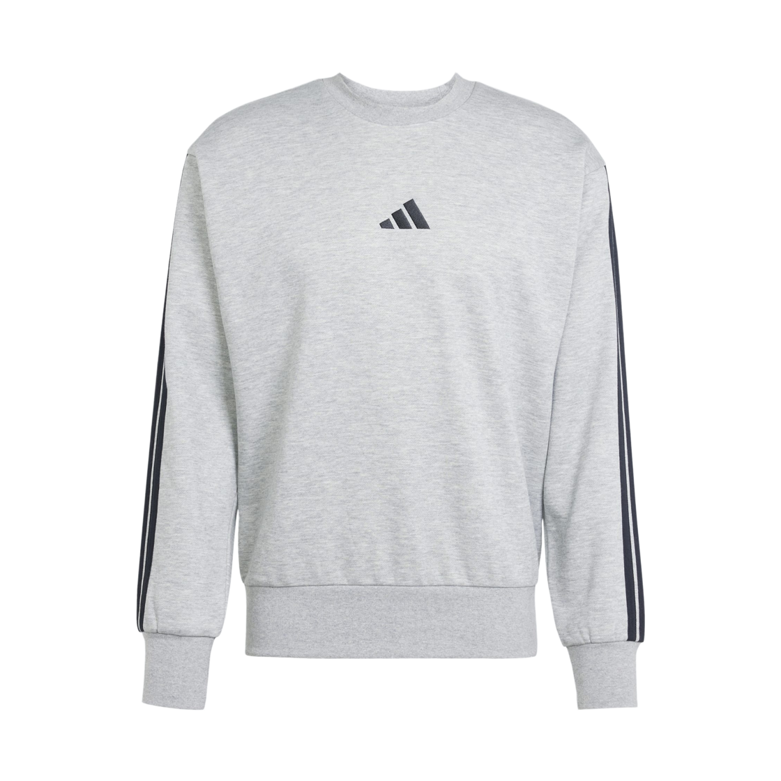 JE6308 Adidas Essentials 3-Stripes Fleece Sweatshirt Medium Grey Heather - KR Sizing