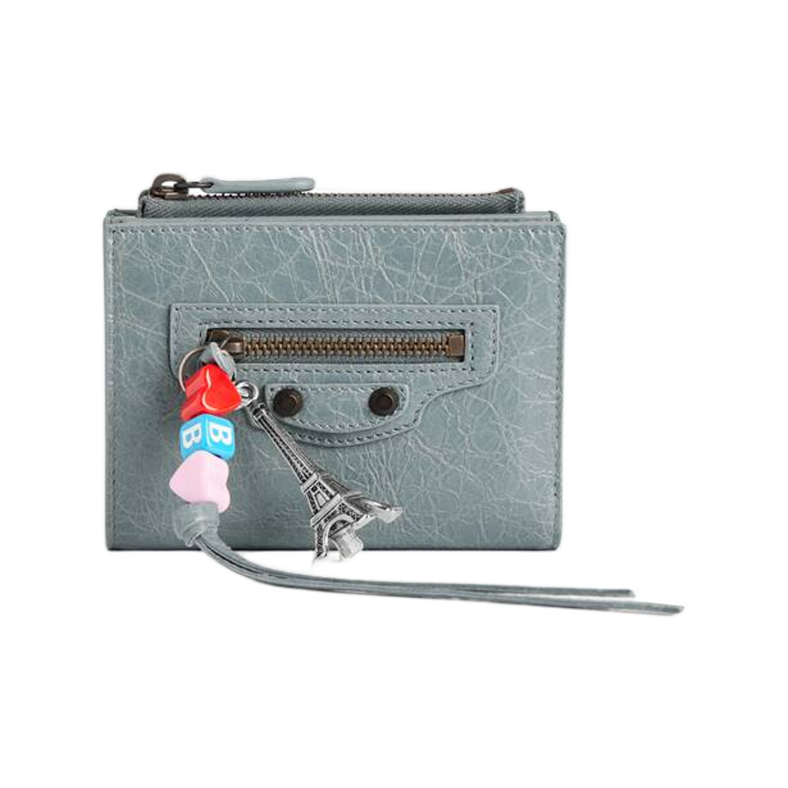 8463602ACOT4751 Balenciaga Le City Bifold Wallet Blue Grey