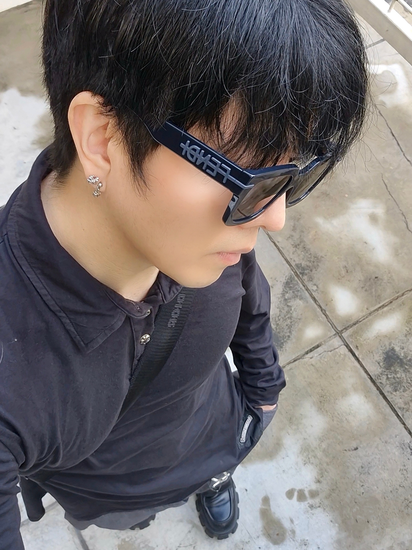 Hansroom Chrome Hearts Star Drop Earring Diamond 착용 스타일 - 3