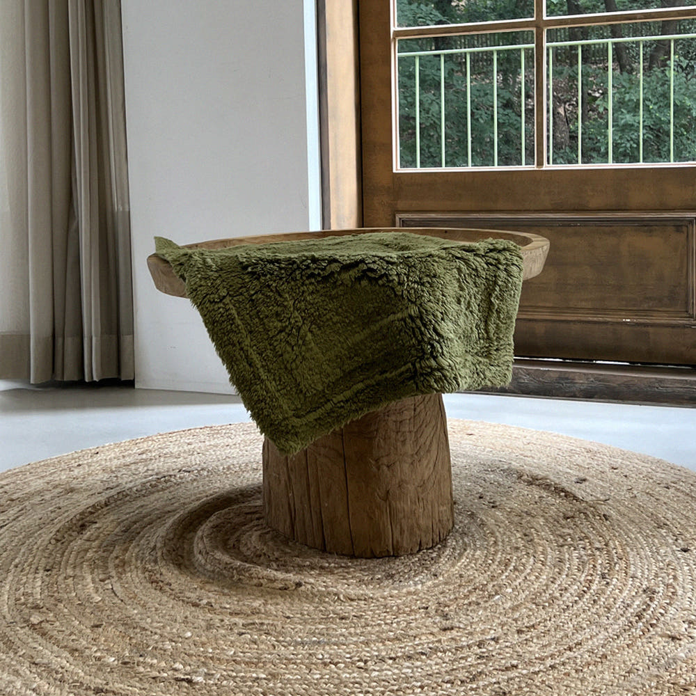 올리브 그린 푹신한 미끄럼 방지 순면 발매트 45x65cm(MUSEONGHWA Olive Green Non-Slip Cotton Foot Mat Rug 45x65cm) - 3