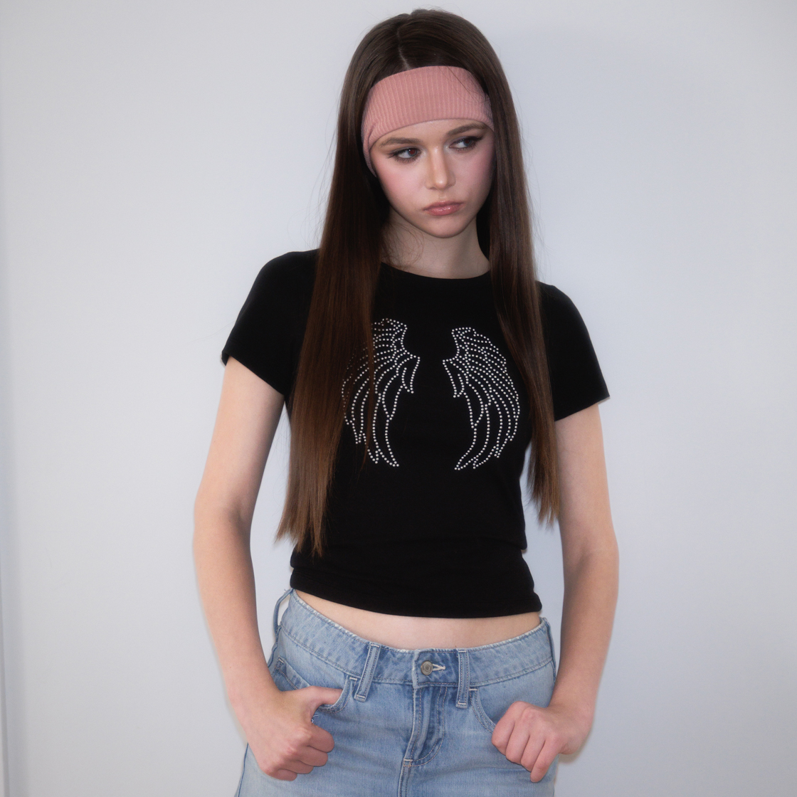 로제프란츠스파클 엔젤 윙 티셔츠 블랙(Rosefrantz Sparkle Angel Wing T-shirt [Black]) - 2