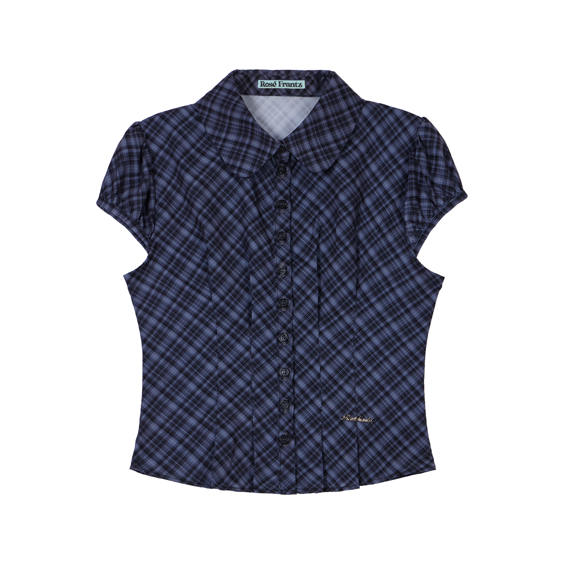로제프란츠 체크 퍼프 반팔 블라우스 블랙(Rosefrantz Check Puff Short Sleeve Blouse [Black]) - 1