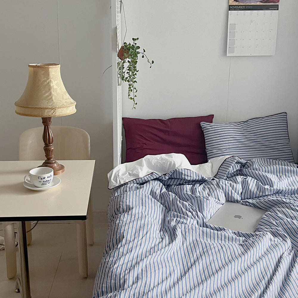 무성화 메르헨 스트라이프 60수 바이오워싱 순면 베개커버 40x60cm(MUSEONGHWA Merchen Stripe 60 BioWashing Pure Cotton Pillow Cover 40x60cm) - 5