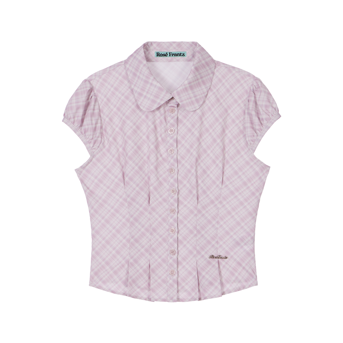 로제프란츠 체크 퍼프 반팔 블라우스 핑크(Rosefrantz Check Puff Short Sleeve Blouse [Pink]) - 1