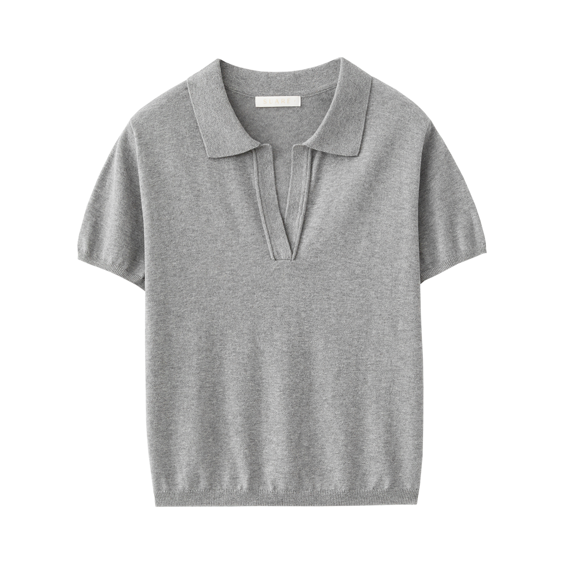 (우먼)에어리 코튼 카라 하프 니트 멜란지((W) Suare Women Airy Cotton Collar Half Knit Melange)