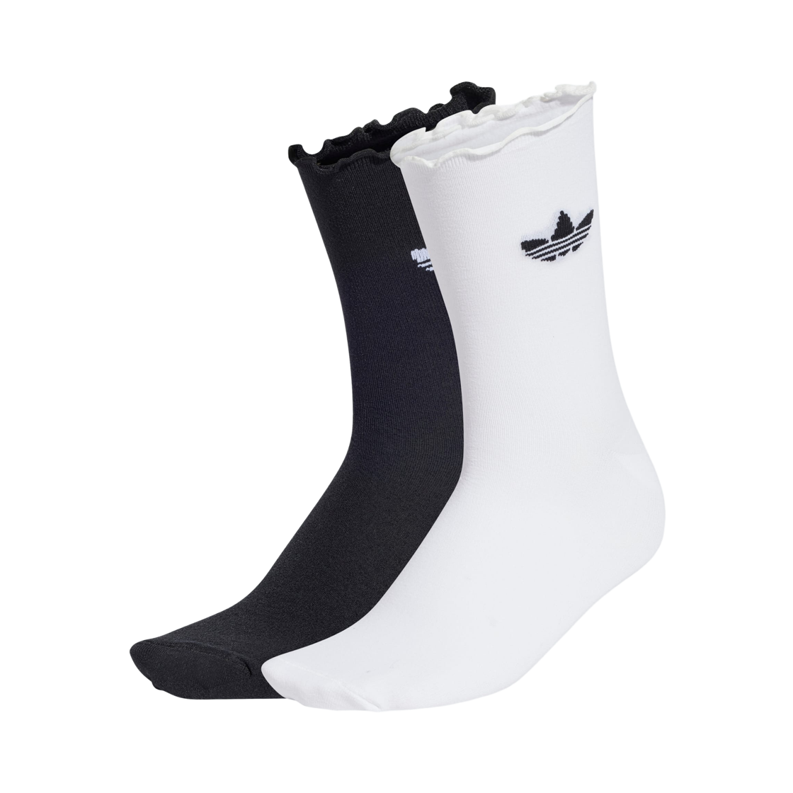 JD5623 (W) Adidas Ruffle Socks White Black (2 Pack)