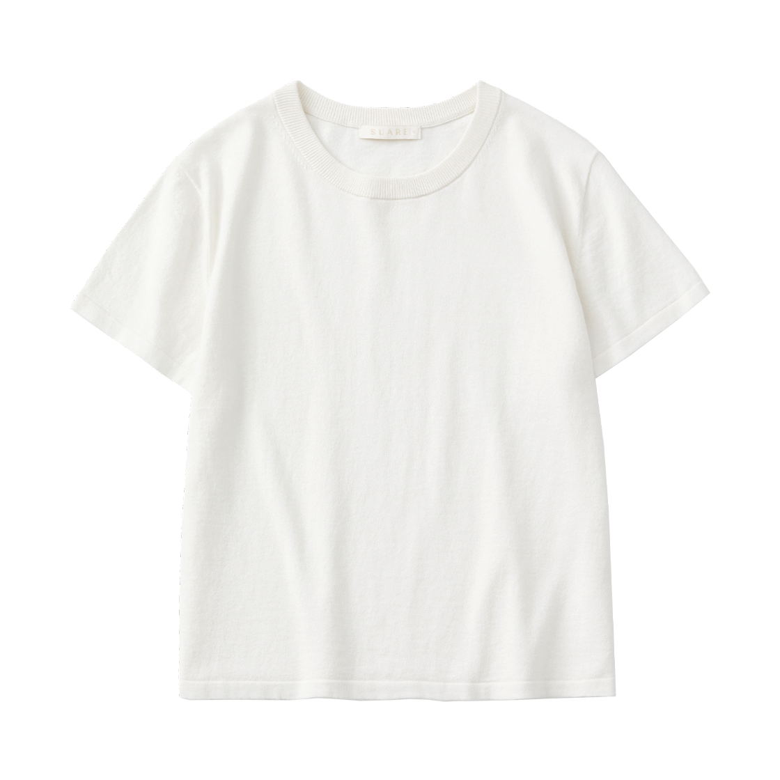 (우먼)코튼 썸머 울 하프 니트 화이트((W) Suare Women Cotton Summer Wool Half Knit White)