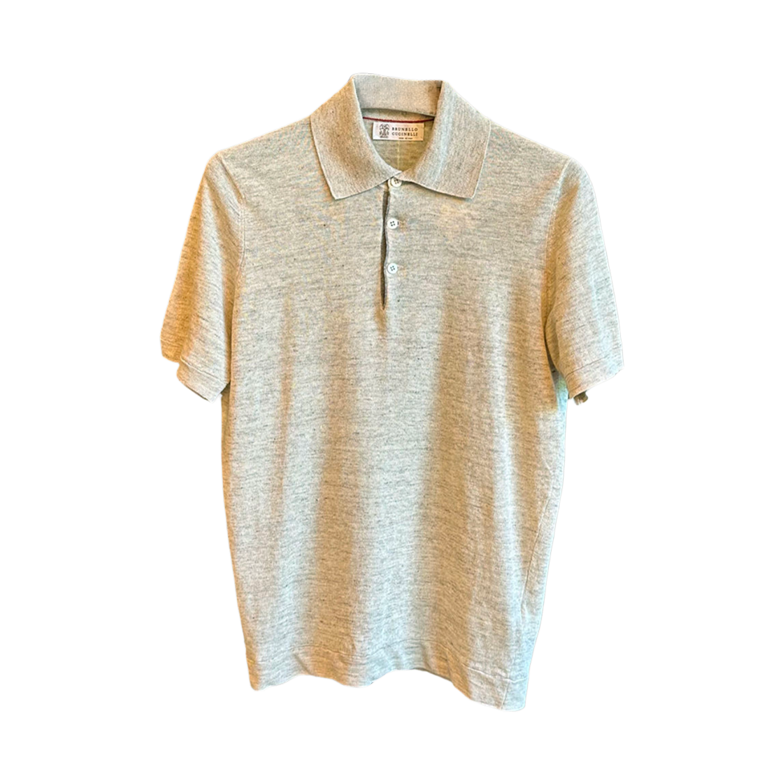 브루넬로 쿠치넬리 린넨 코튼 니트 폴로 셔츠 베이지(Brunello Cucinelli Linen and Cotton Knit Polo Shirt Beige)