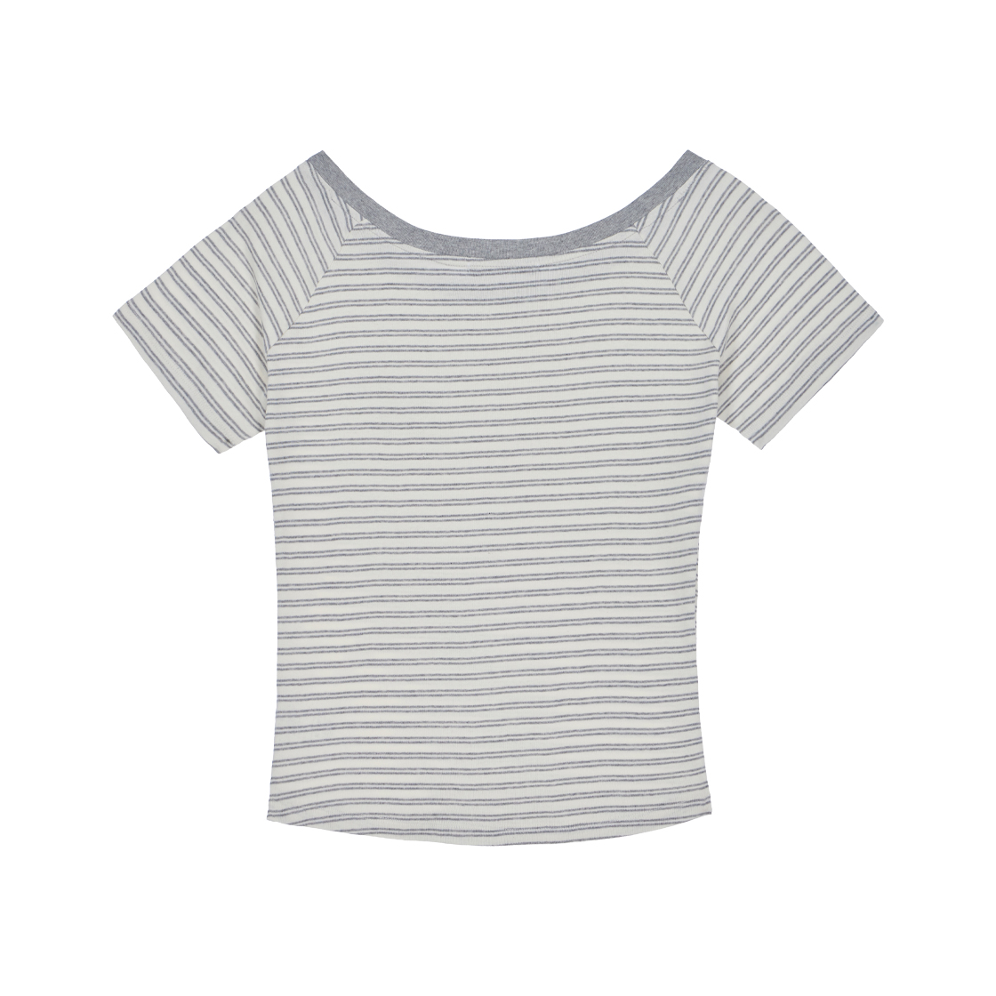로제프란츠스트라이프 원숄더 티셔츠 그레이(Rosefrantz Stripe One-shoulder T-shirt [Gray]) - 3