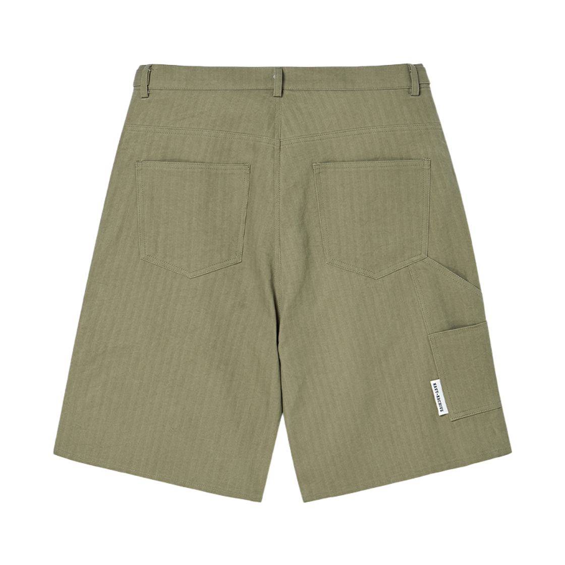 엔 아카이브 헤링본 텍스처 컷팅 디테일 카펜터 팬츠 카키(N ARCHIVE Herringbone Texture Cutting Detail Carpenter Pants Khaki) - 2
