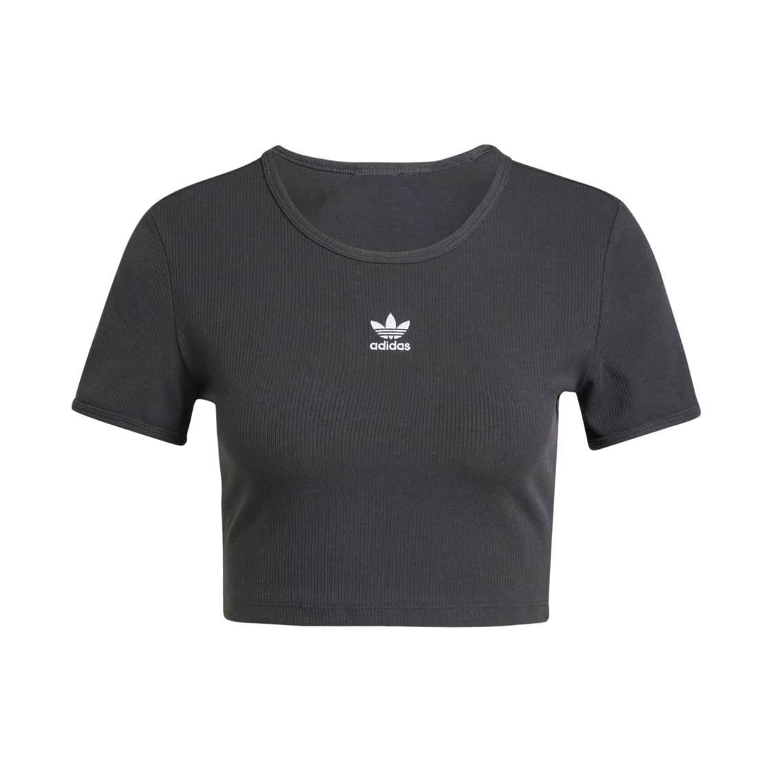 IY9664 (W) Adidas Originals Essentials Ribbed T-Shirt Black - KR Sizing