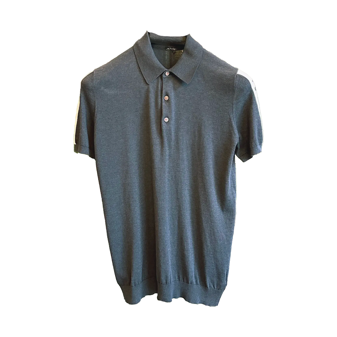 키톤 로고 자수 숏슬리브 폴로 셔츠 차콜(Kiton Logo Embroidered Short Sleeve Polo Shirt Charcoal)
