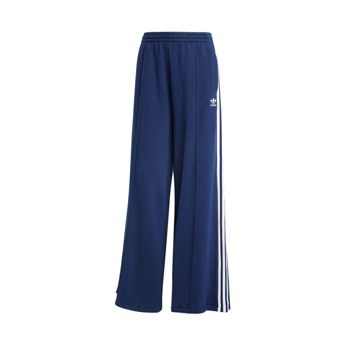 JC5765 (W) Adidas 3-Stripes Loose French Terry Wide Leg Pants Night Indigo - KR Sizing