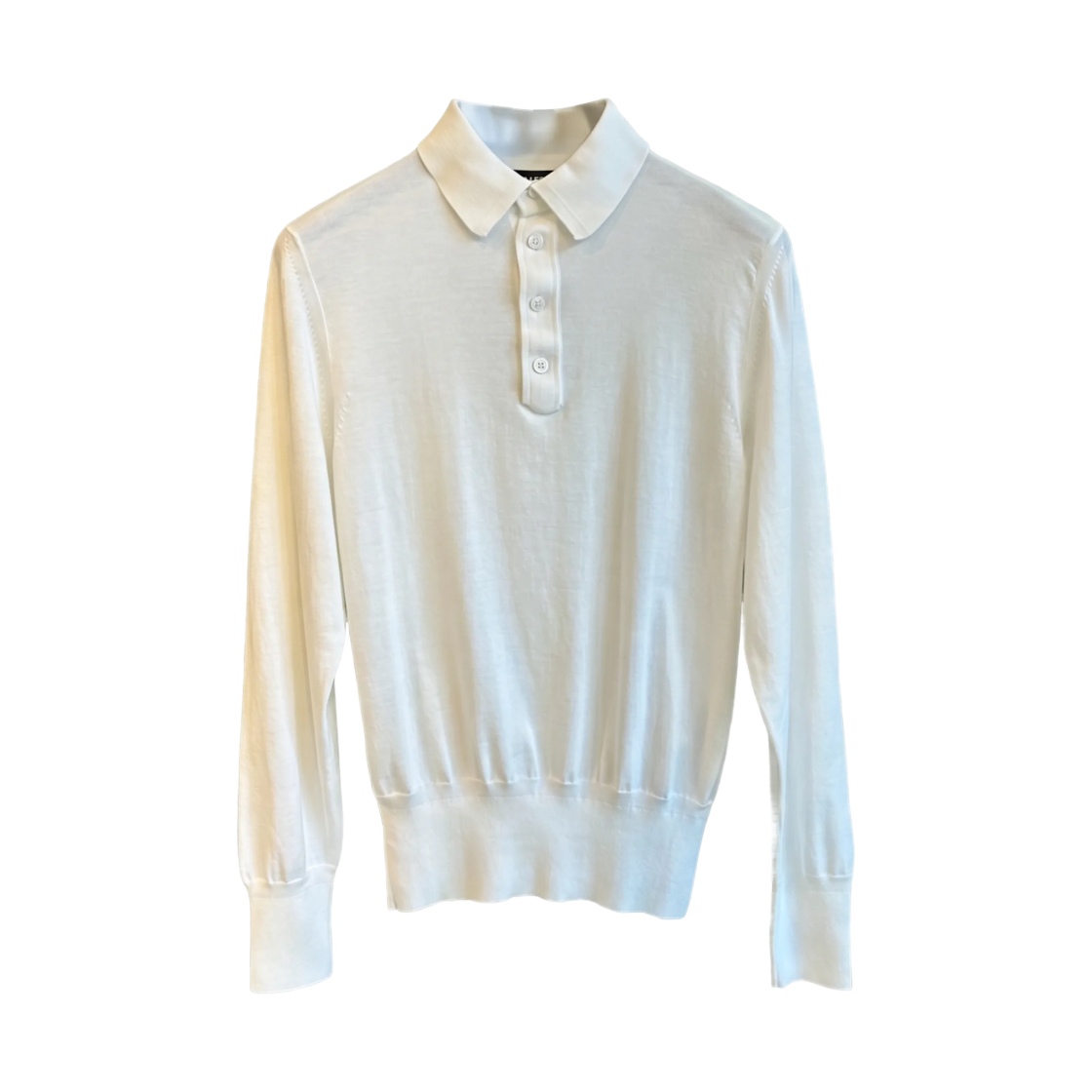 톰포드 코튼 롱슬리브 폴로 티셔츠 화이트(Tom Ford Cotton Long Sleeve Polo T-Shirt White)