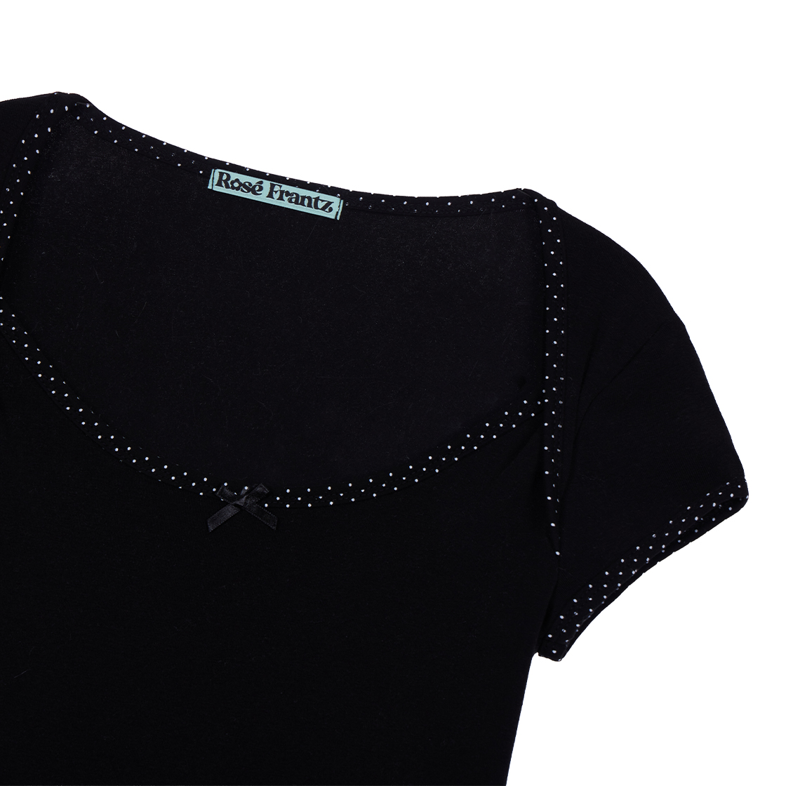 로제프란츠타이니 도트 트림 티셔츠 블랙(Rosefrantz Tiny Dot Trim T-shirt [Black]) - 2