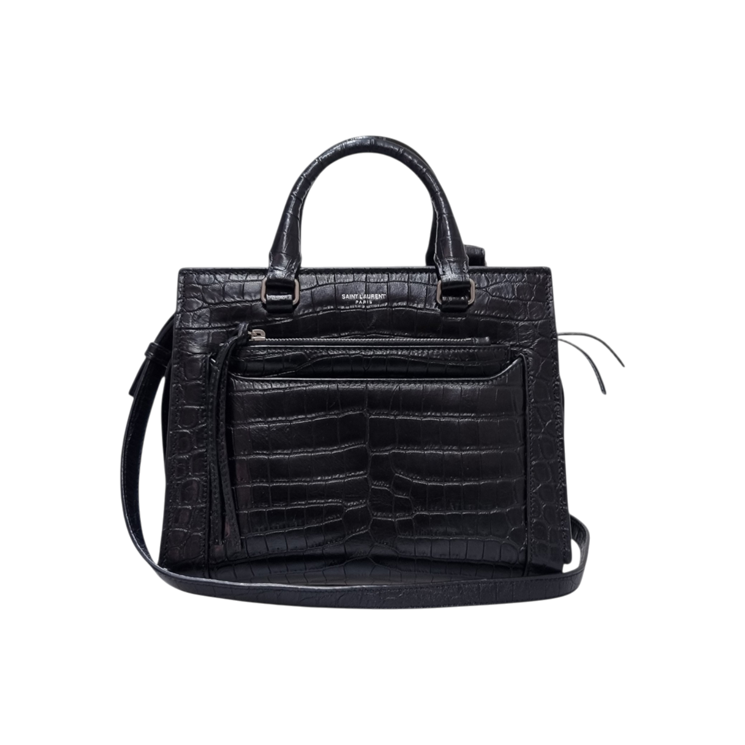 IT6Q45T94OKA Saint Laurent 554116 Black Crocodile East Side Tote & Crossbody Bag